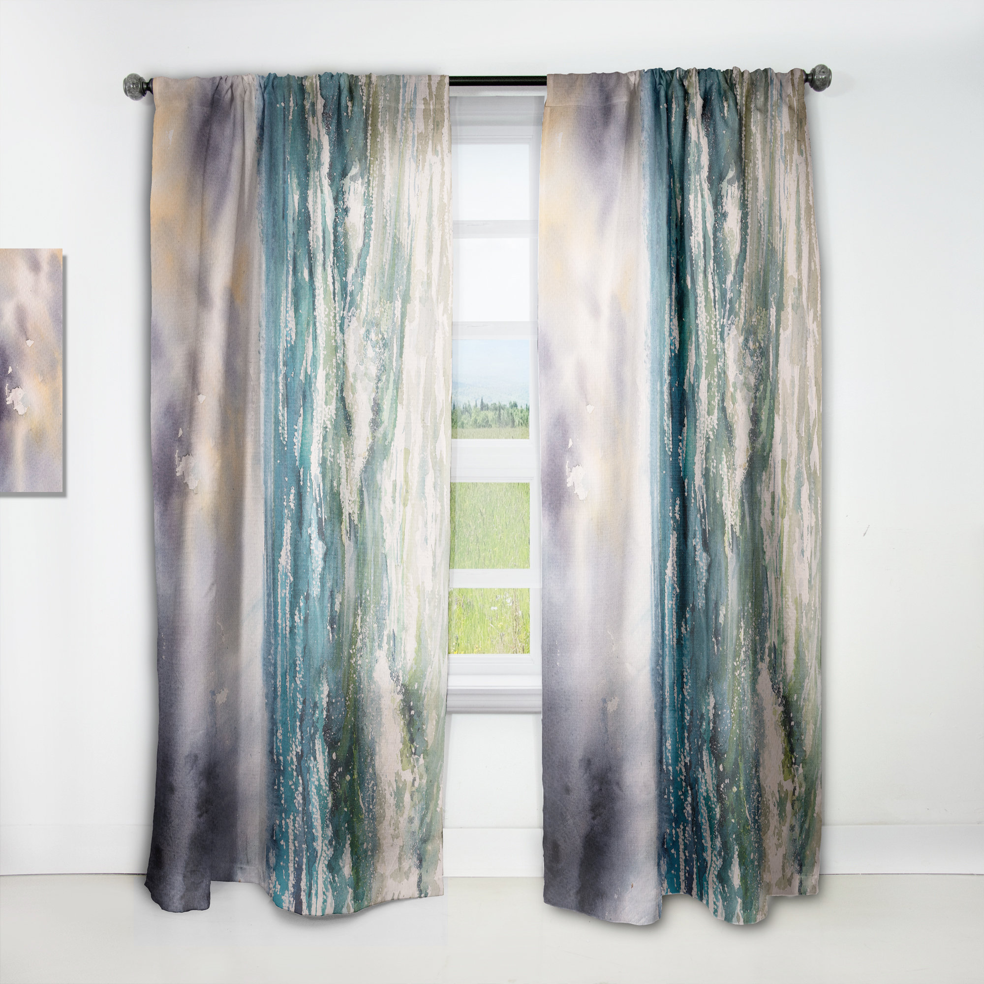 Designart Semi Sheer Single Curtain Panel Panel 