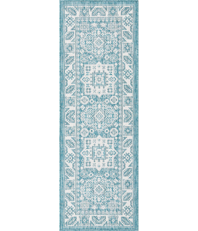 Tapis d'extérieur couleur bleu, Tapis de couloir 2 pi 7 po x 12 pi