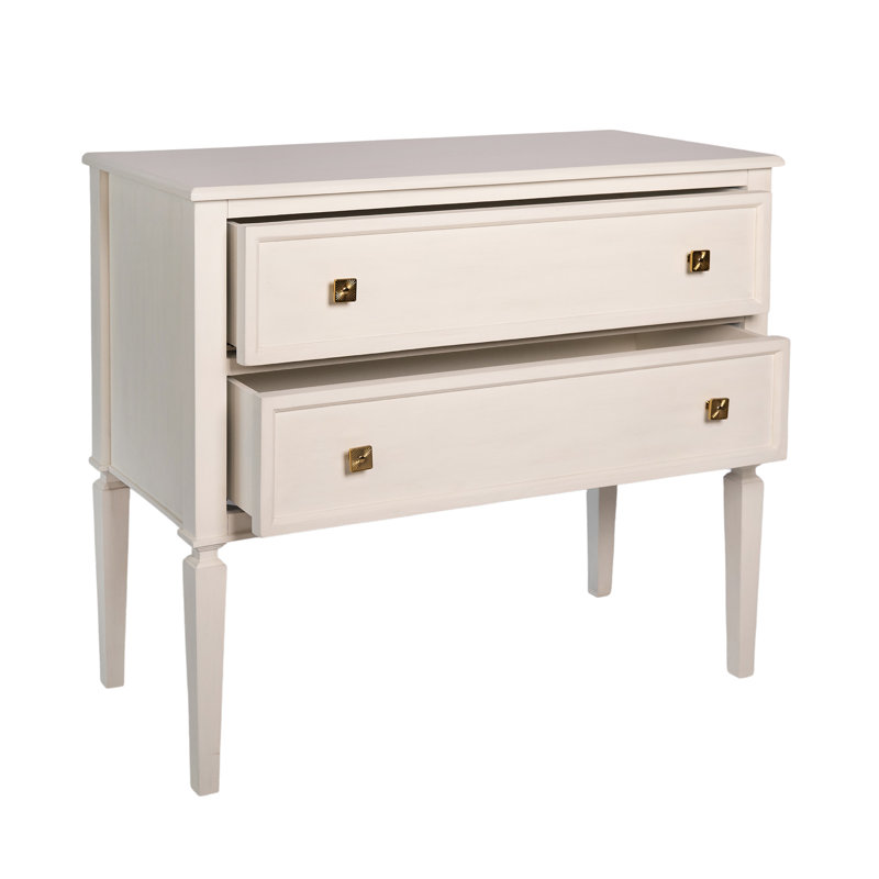 Nicole Solid Wood 2 - Drawer Accent Chest, Antique White