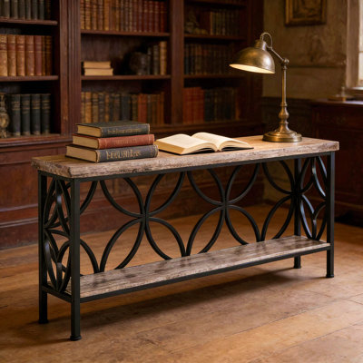 Table basse, console à 2 niveaux, canapé moderne