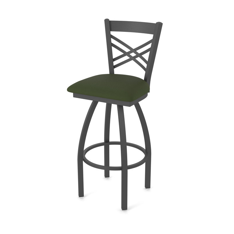 820 Catalina Swivel Stool, Pewter, Vinyl-Canter Pine, Extra Tall (36" Seat Height)