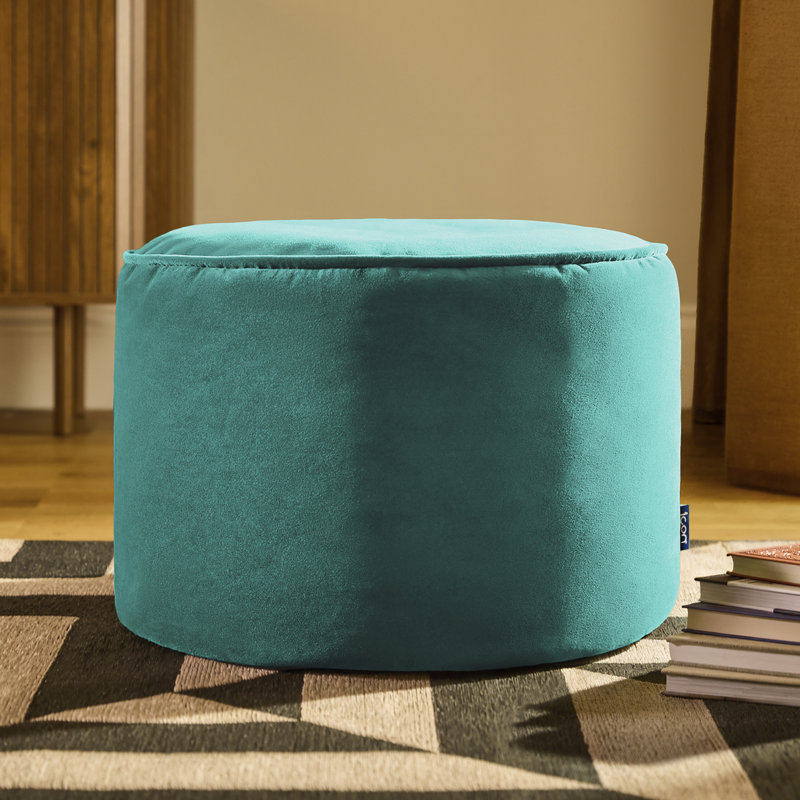 Milano 55Cm Wide Velvet Round Pouffe Ottoman, Teal Green