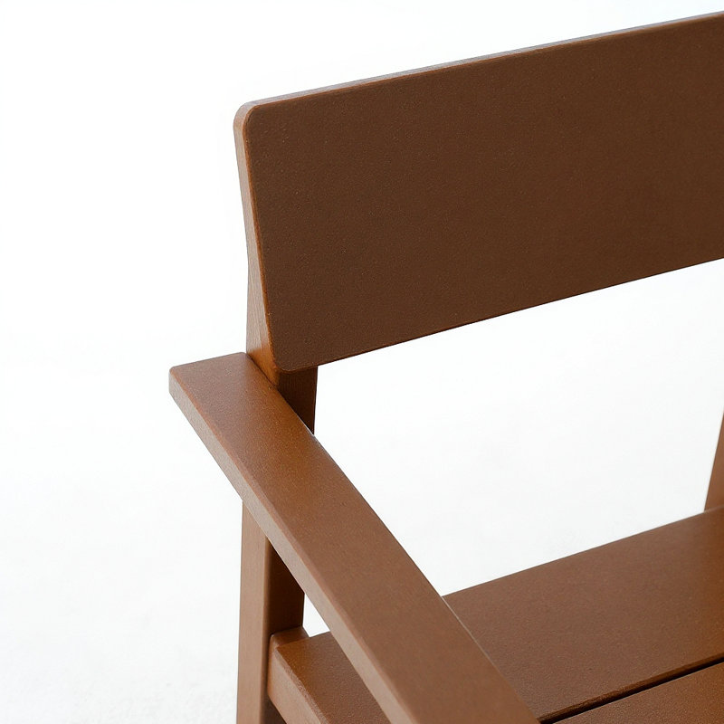 Fauteuils d'extérieur et de jardin en PEHD avec chaises au design moderniste, Brun