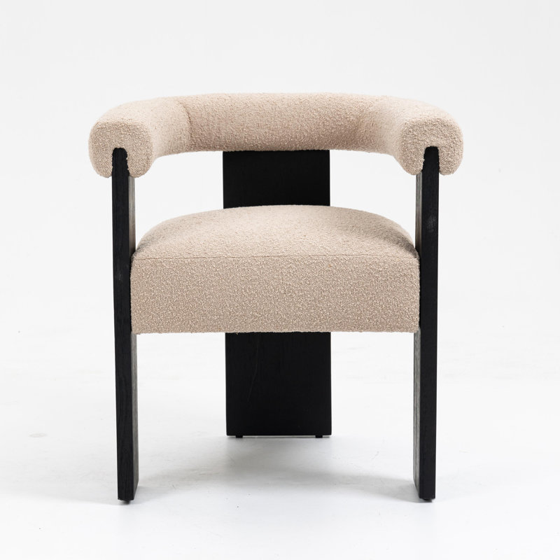 Upholstered Chesterfield Chair, Brown Fabric