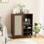 Buffet de 34 po, à panneaux, 1 tablette fermée, 2 tablettes ouvertes, 6 bouteilles de vin, espace de rangement pour bar spacieux, espace, plateau de table-1439157674