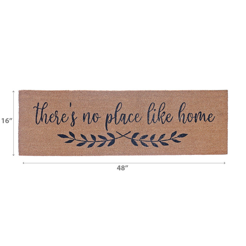 Tapis de porte d'extérieur antidérapant 48 po x 16 po It's No Place Like Home
