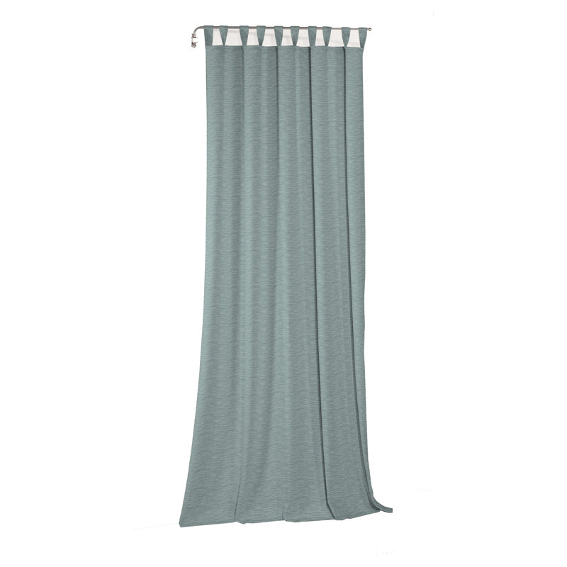 Polyacrylic Opaque Tab Top Curtain Panel, Light blue, 132cm Width x 385cm Drop