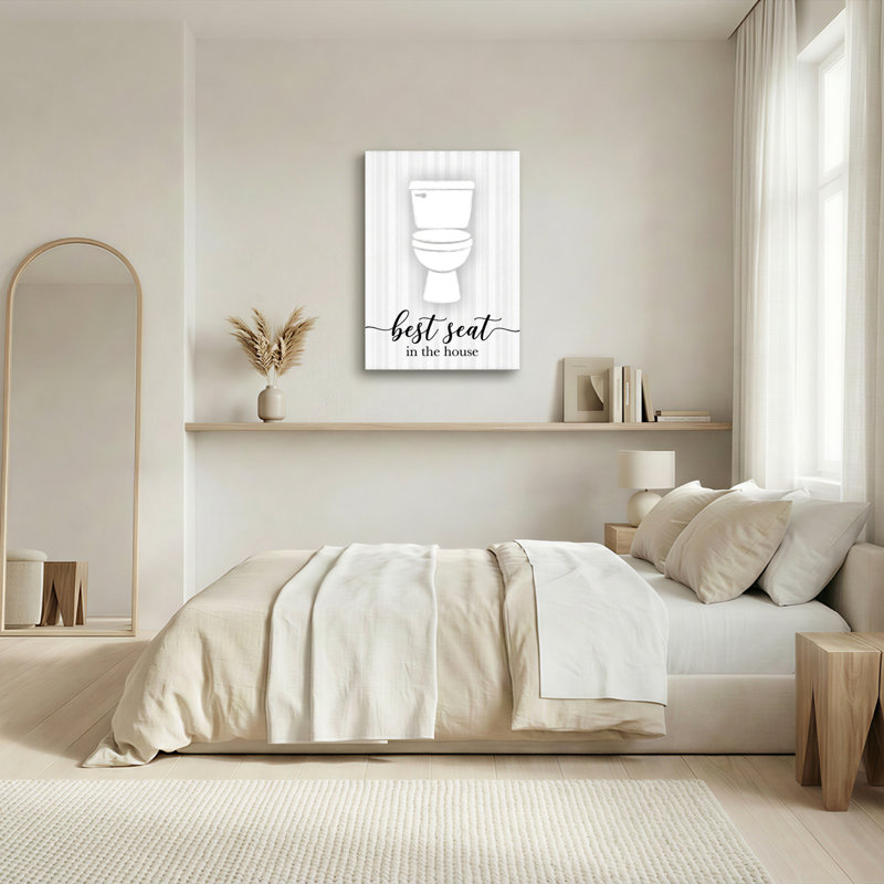 Ensemble de 1 tableau mural sur toile représentant un siège de toilette, H 36 po x l 24 po