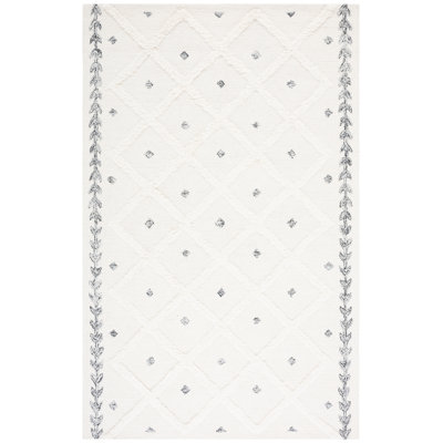 Schofields Hand Tufted Wool/Cotton Geometric Rug in Black/Ivory