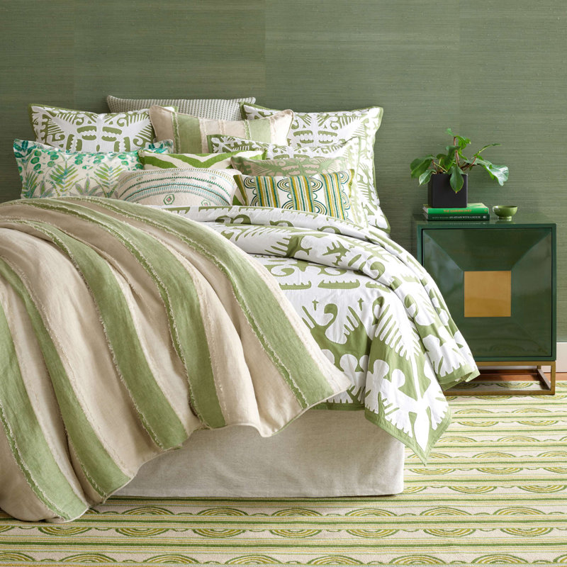 Moon Hills Linen Duvet Cover, Olive, Full/Queen Duvet Cover