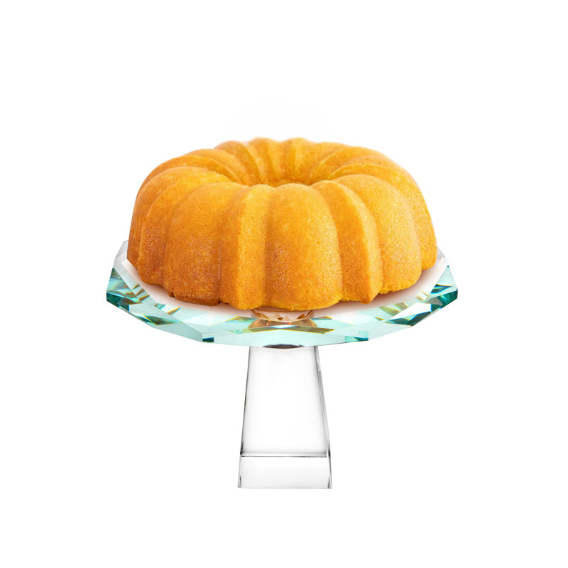 Cake Stand With Amber Diamond On Foot - 5.3"H, Amber