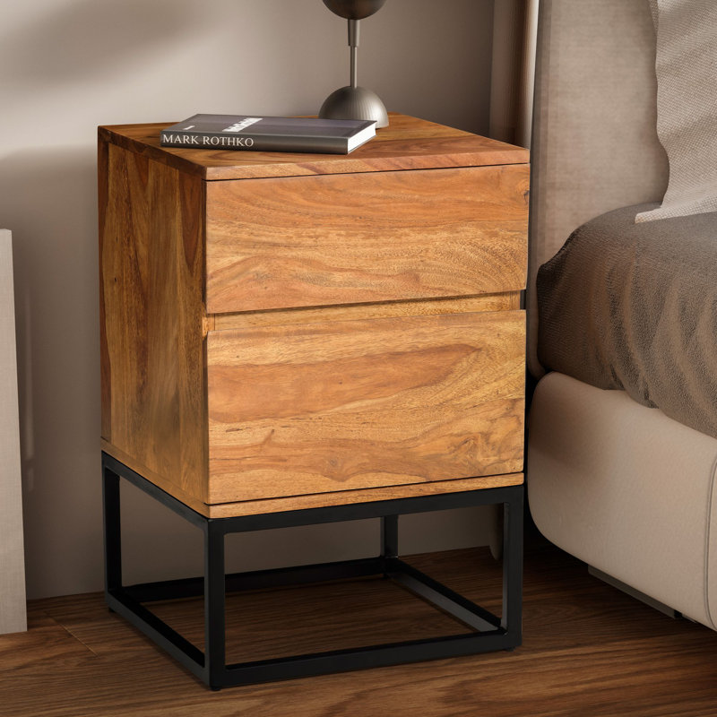 38cm W Metal Bedside Table