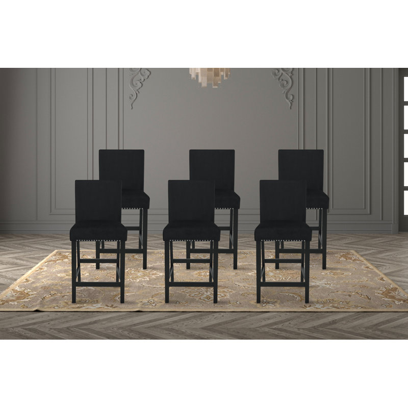 Ensemble de 6 chaises de comptoir Celeste, Noir
