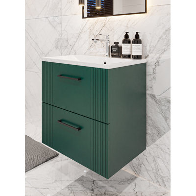 Jermon Bathroom 600mm Wall Hung Single Vanity Unit