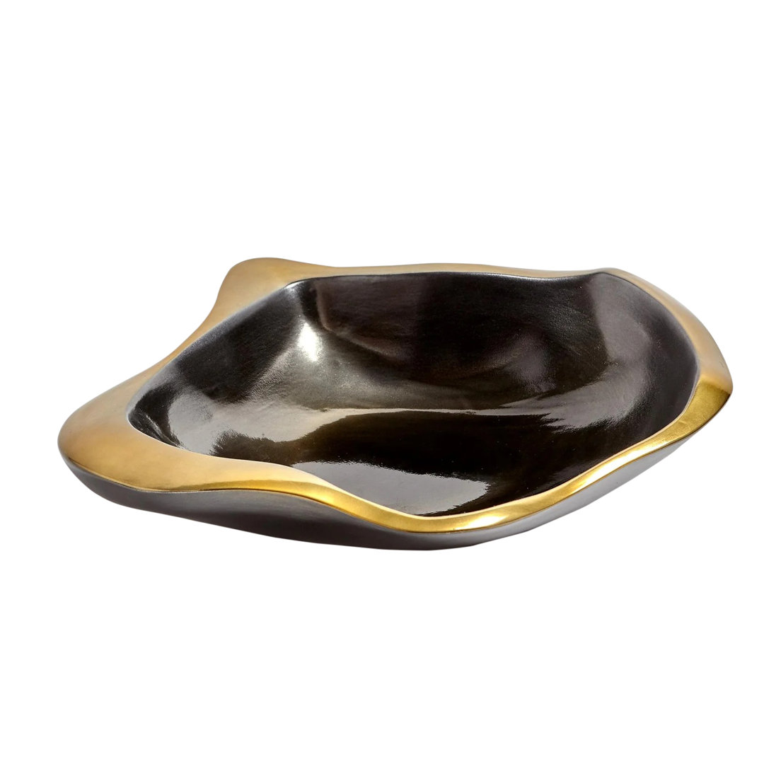 Formation Bowl-Black/Gold-Lg Global Views