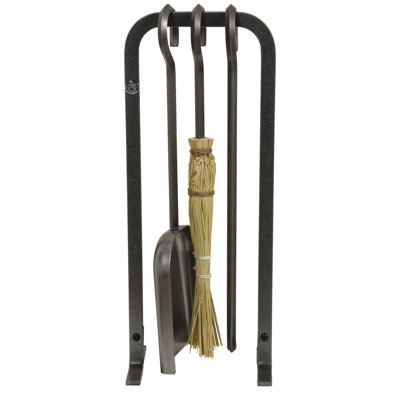 Handcrafted 4 Piece Steel Fireplace Tool Set