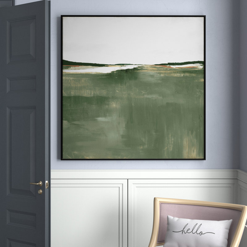 Dauntsey Green Sea by Dauntsey Z - Floater Frame Print on Canvas, 46.5" H x 46.5" W, Black