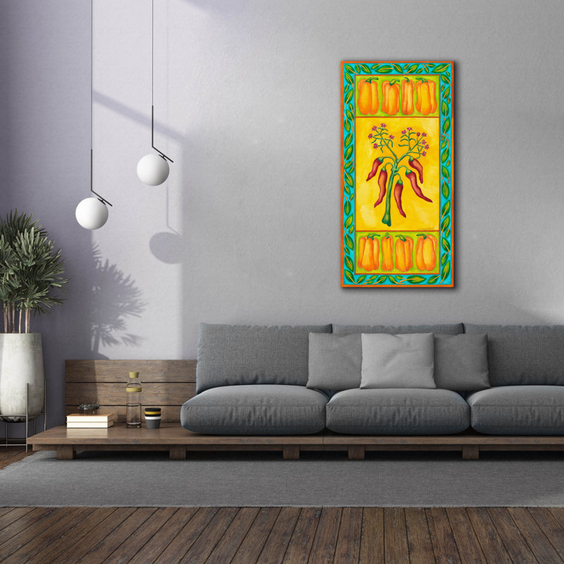 "Peppers with Multi Red" par Andrea Strongwater, art mural sur toile, 30 po x 60 po, H 60 po x l 30 po