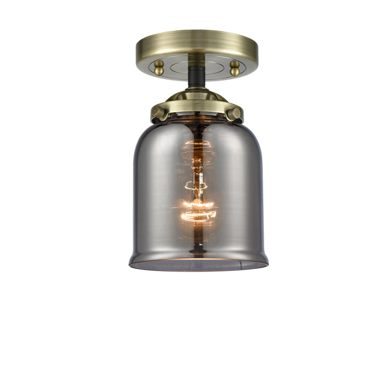 Esita Glass Semi Flush Mount, No Bulb Included, Seedy, Black Antique Brass