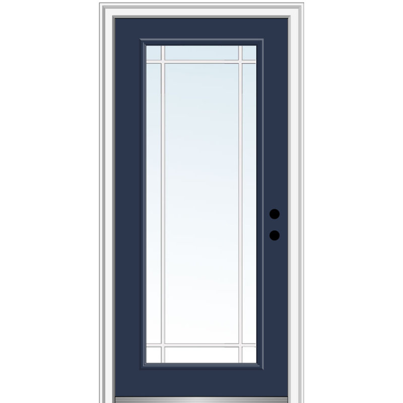 Porte d'entrée Prairie Prairie, S'ouvre à gauche vers l'intérieur, H 81,75 po x l 30 po x P 4,56 po, Blanc brillant