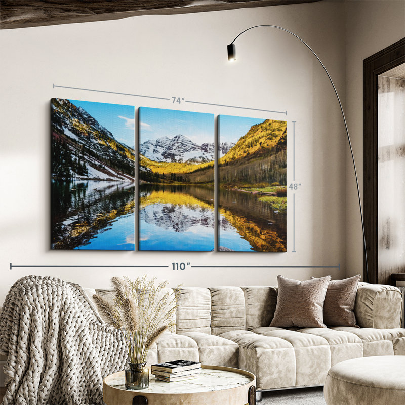 «Maroon Bells Mountain Scene» sur toile, H 48 po x l 74 po x P 1,25 po
