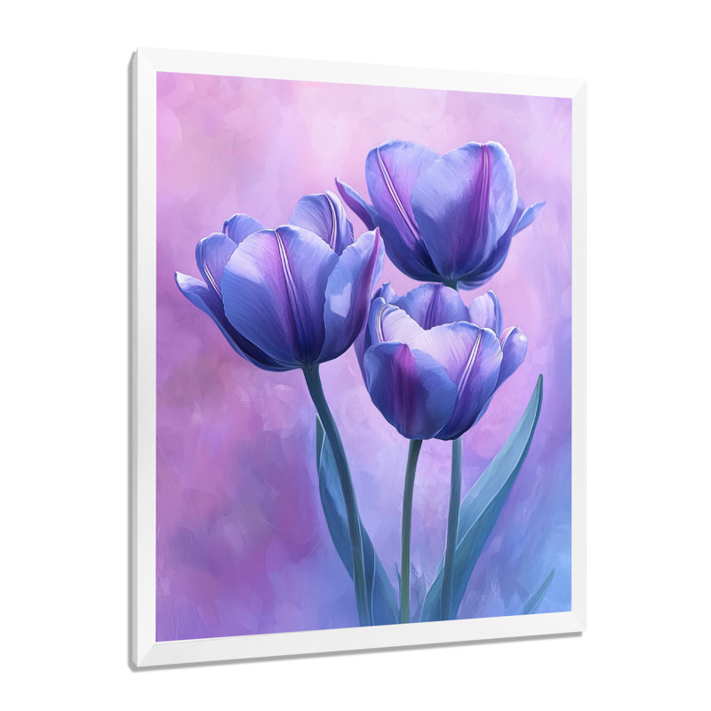 Flaton - salon d'art mural floral, H 32 po x l 16 po, Picture Framed, Blanc