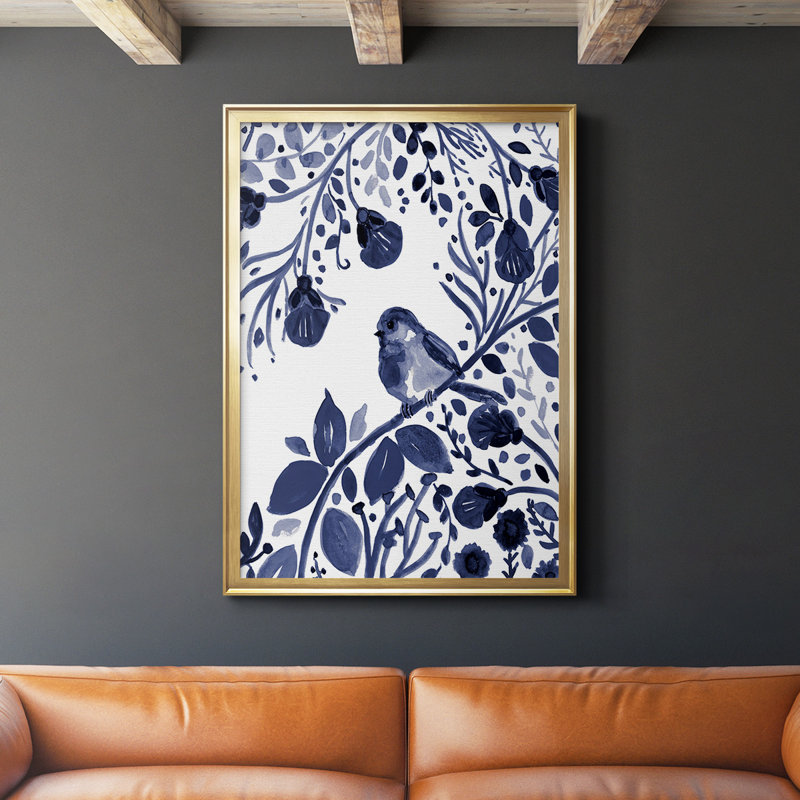 Indigo Song II - impression d'un seul cadre photo, Or, H 42,5 po x l 30,5 po x P 1 po