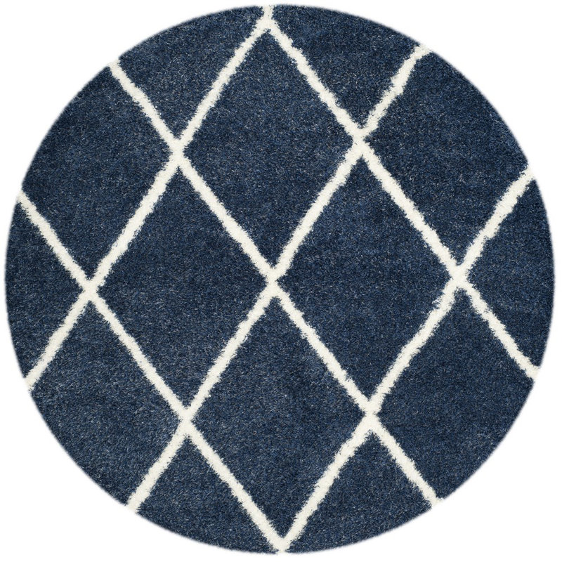 Amhold Shag Performance Geometric Rug, Round 6'7"