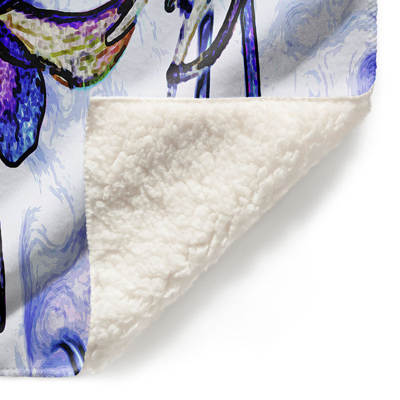  Couverture douce en sherpa, 51 po x 60 po, Bleu