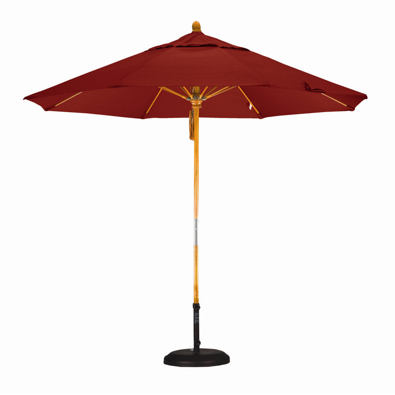 Parasol 9" Market, Sunbrella AA Terre cuite, Marenti Wood