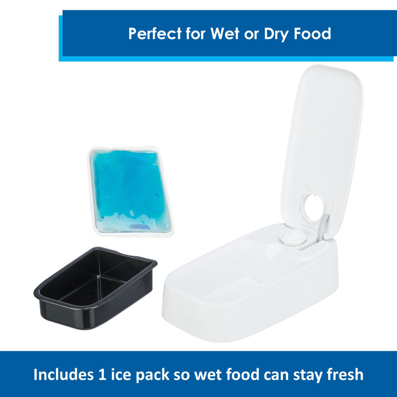 White Automatic Single Serving Pet Feeder with Timer