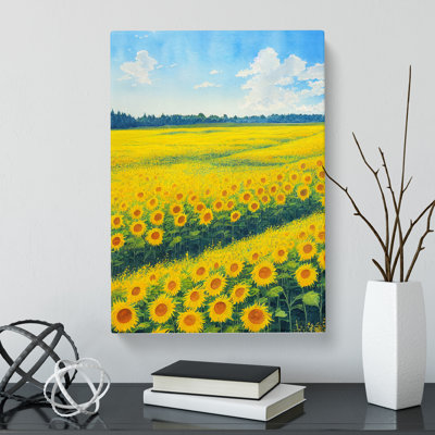 Watercolour Sunflower Field Vol.1 - Wrapped Canvas