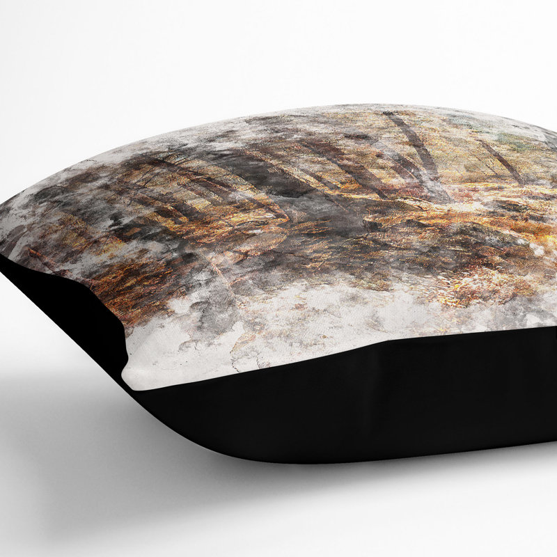 Within the Woods Cushion with Filling, 40cm H x 40cm W x 15cm D, Black