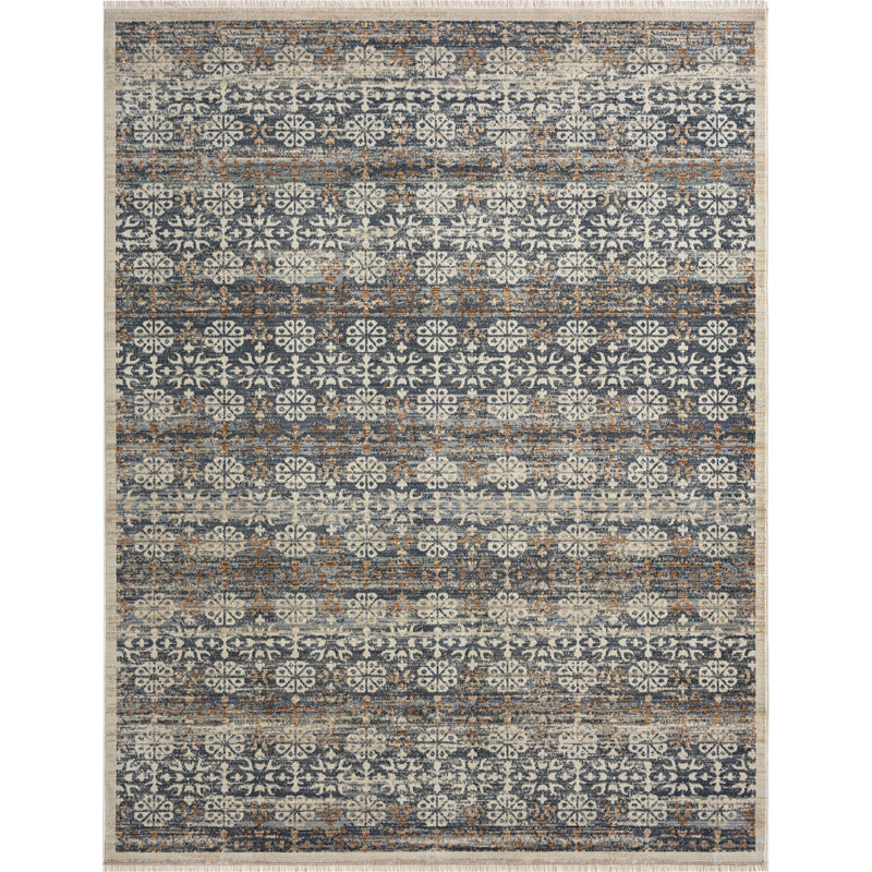 Mirabelle Floral Area Rug in Grey, Rectangle 2' x 3'