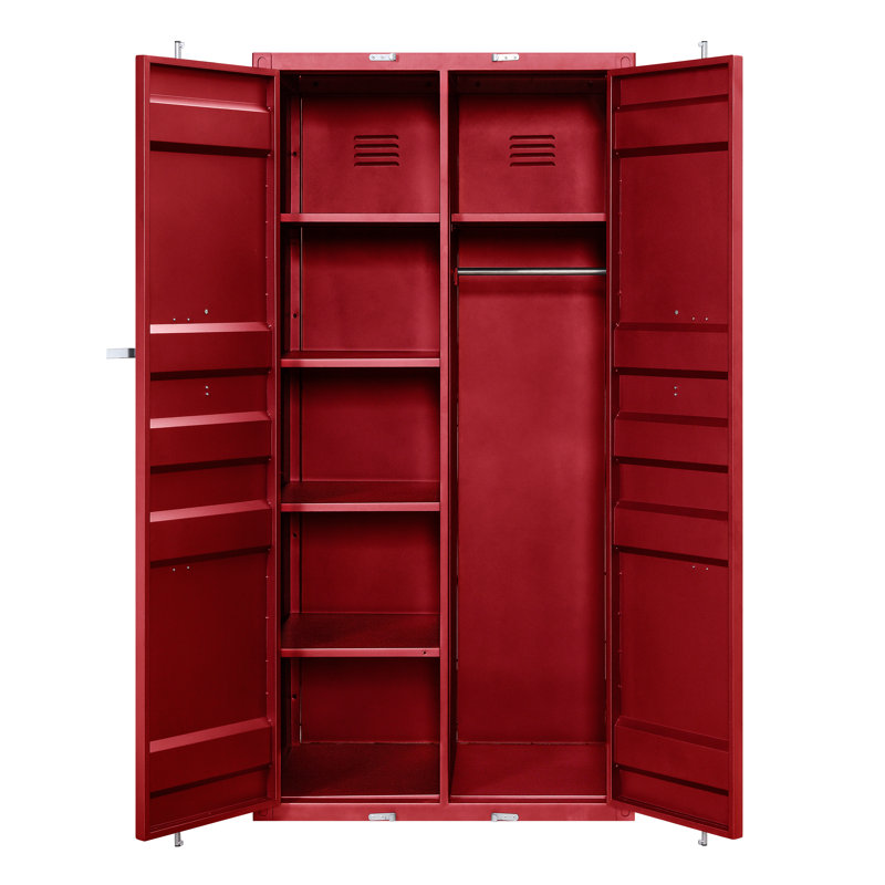 Cargo Rectangular Armoire with Doors, Red