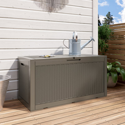 Outdoor 100 Gallon Resin Storage Lockable Deck Box