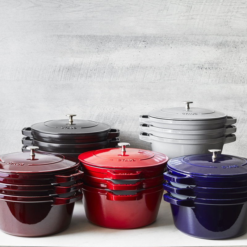 Staub Cast Iron 4-Pc Stackable Set, Graphite