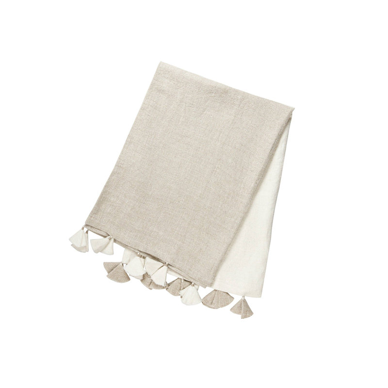 Jeté en lin de luxe, Beige naturel