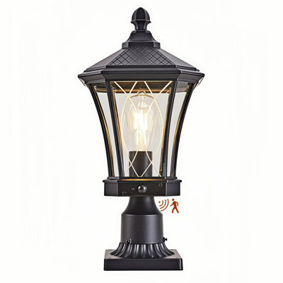 Outdoor Post Lantern Head Light With Motion Sensor