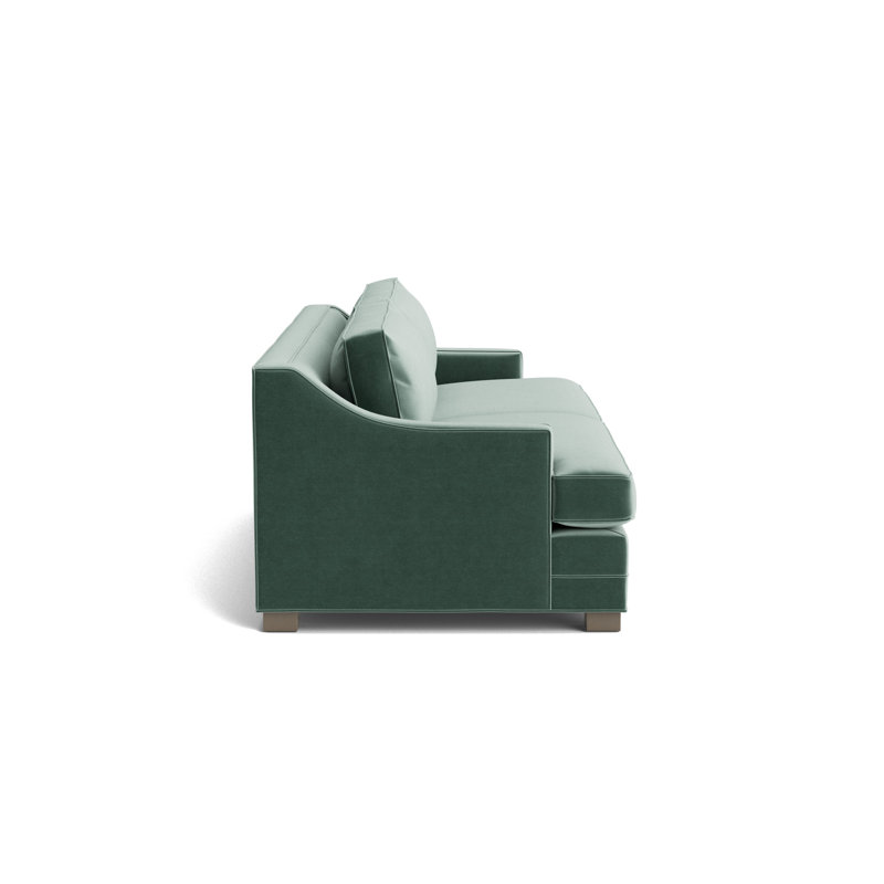 Keaton Slope No Nail 84 Sofa, Performance Velvet - Jade, Driftwood