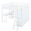 Lit mezzanine blanc avec garde-robe pratique, bureau et tablettes - Home Essential pleine grandeur en configuration efficace-706836284