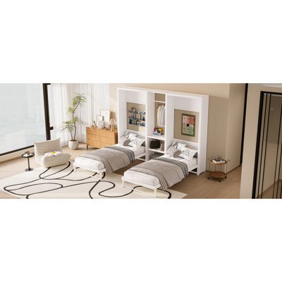 Lits escamotables en métal peu encombrants avec rangement et conception moderne pour la maison