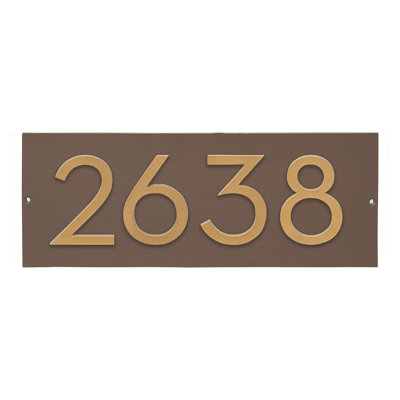 Plaque d'adresse horizontale flottante 4 po (4 chiffres)