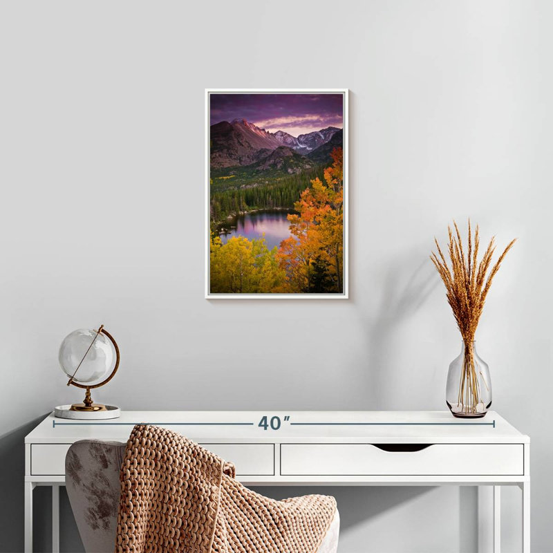 Coucher de soleil sur Bear Lake, Cadre flottant blanc, 13" x 19"