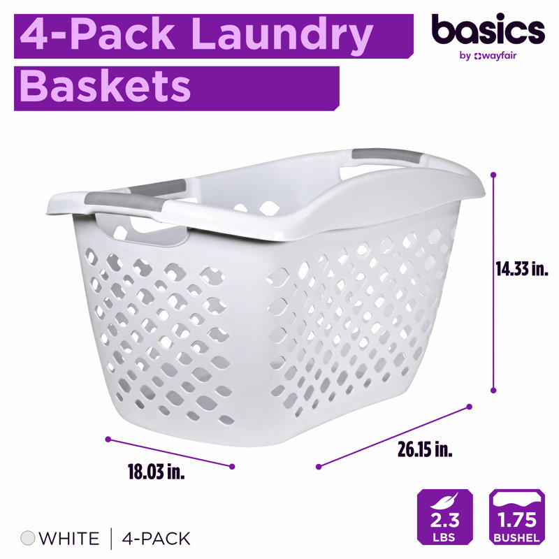 Wayfair Basics Hip-Grip Laundry Basket 1.75 Bu