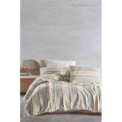 Throwback Cotton Striped Duvet Cover Set with Pillowcases Included