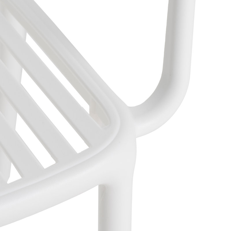 Stacking Patio Dining Armchair, White
