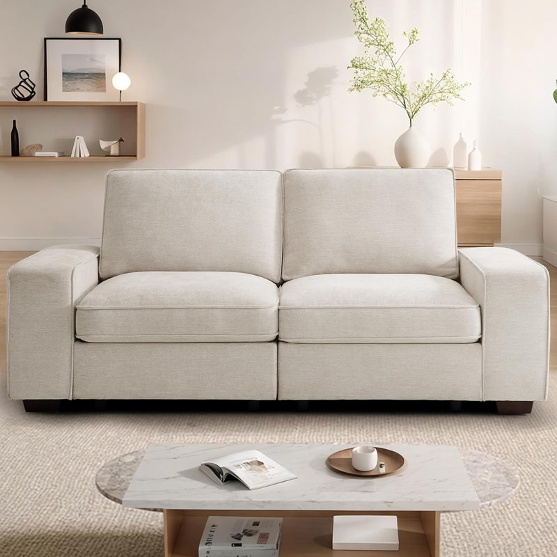 Ebern Designs Judeth Square Arm Modular Sofa, 2, Beige