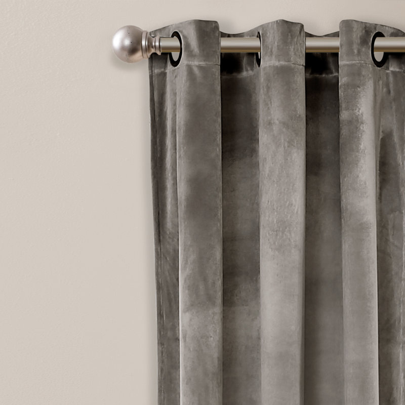 Room Darkening Curtain Pair, Grey, 96.5cm W x 274cm L