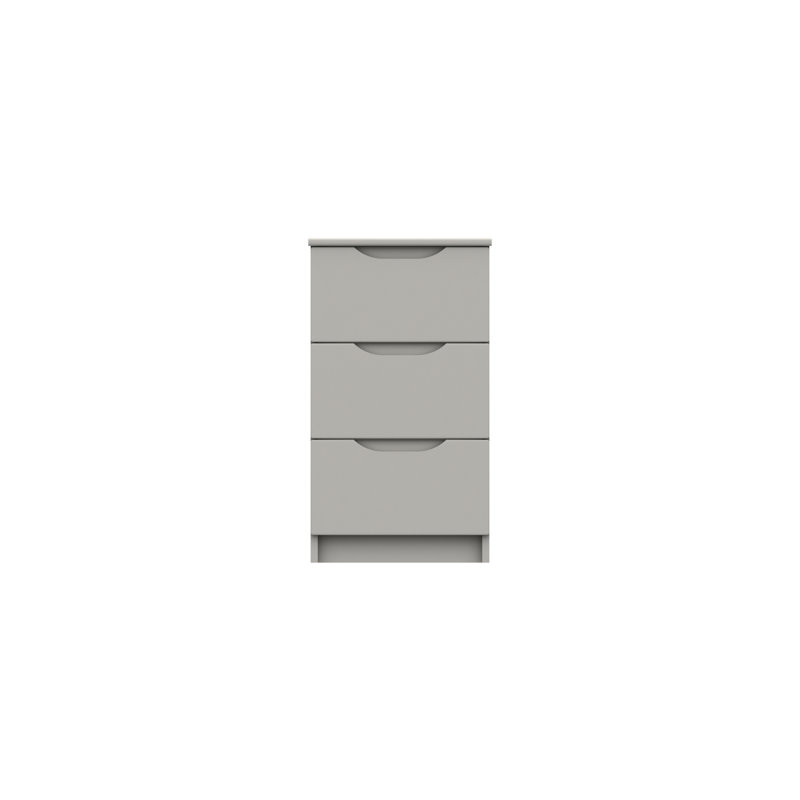 Alianys 38.3cm W Bedside Table, Light Grey Gloss